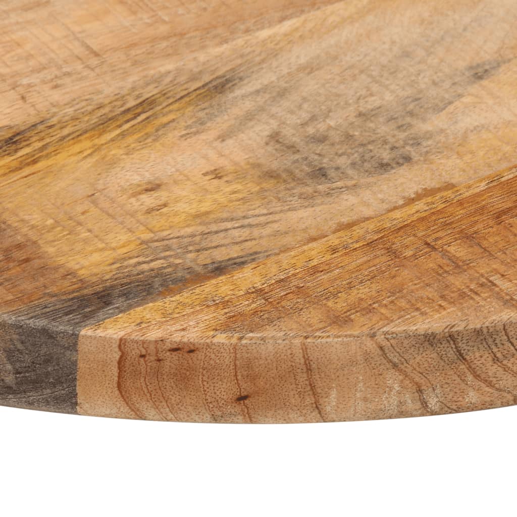 Tischplatte Ø 40x2,5 cm Rund Raues Massives Mangoholz