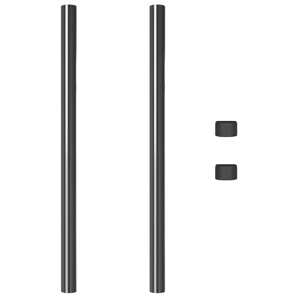 Zaunpfosten 2 pcs Grün 50 cm Pulverbeschichteter Stahl