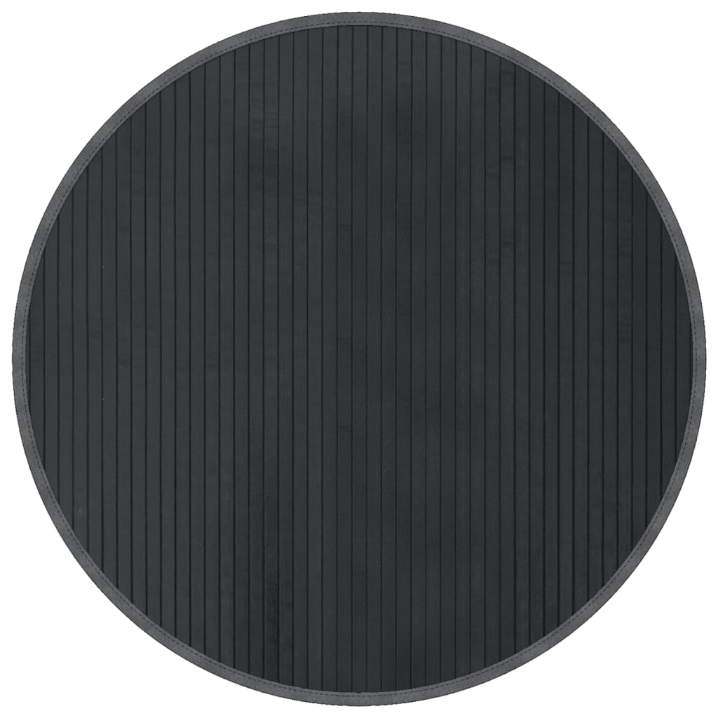 Teppich Rund Schwarz 60 cm Bambus