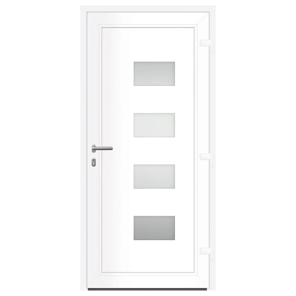 Haustür Anthrazit 100x210 cm Aluminium und PVC