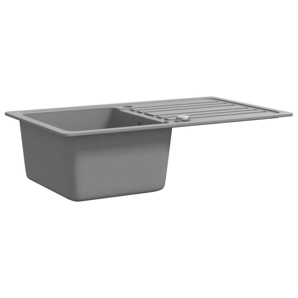 Granitspüle mit Abtropffläche Reversibel Schwarz