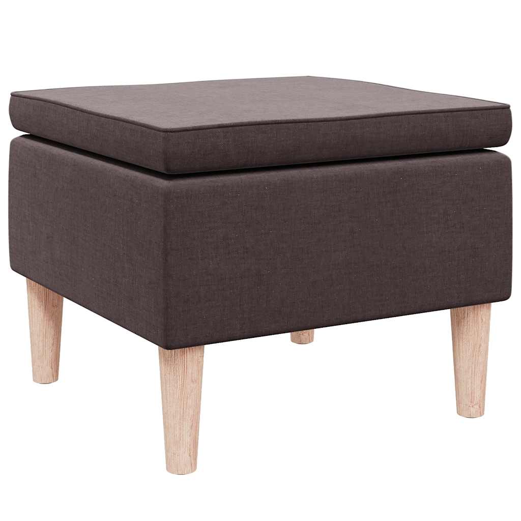 Hocker mit Holzbeinen Schwarz Stoff