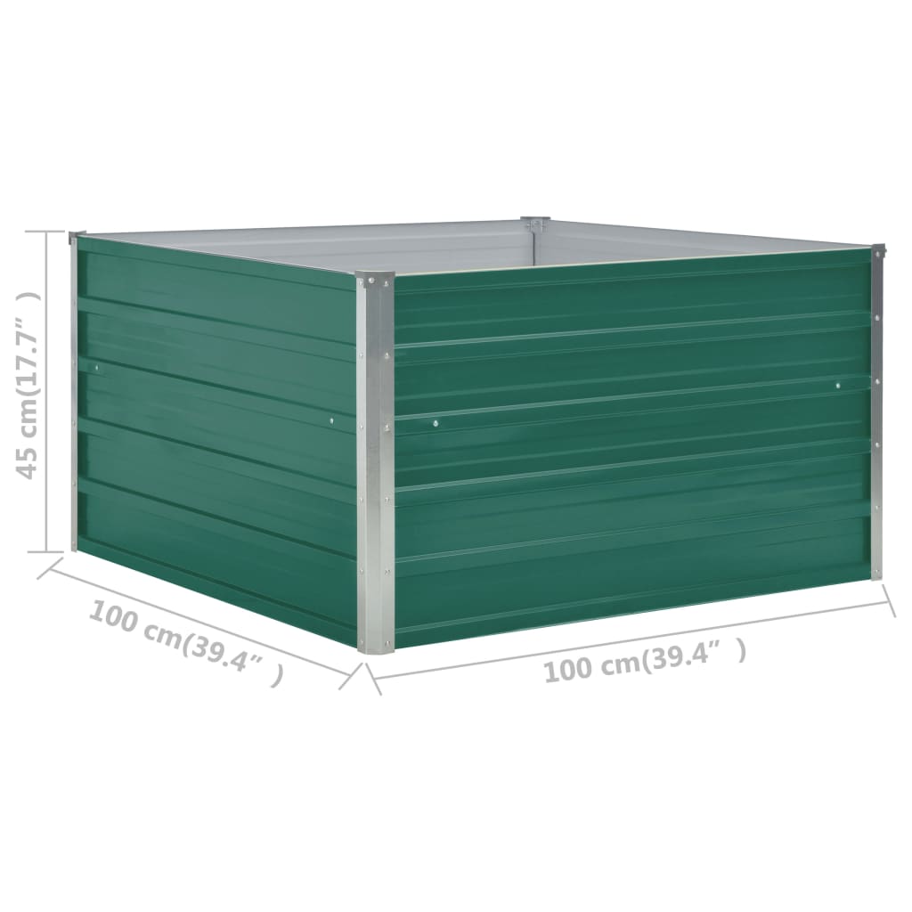 Hochbeet 100 x 100 x 45 cm Verzinkter Stahl Grau