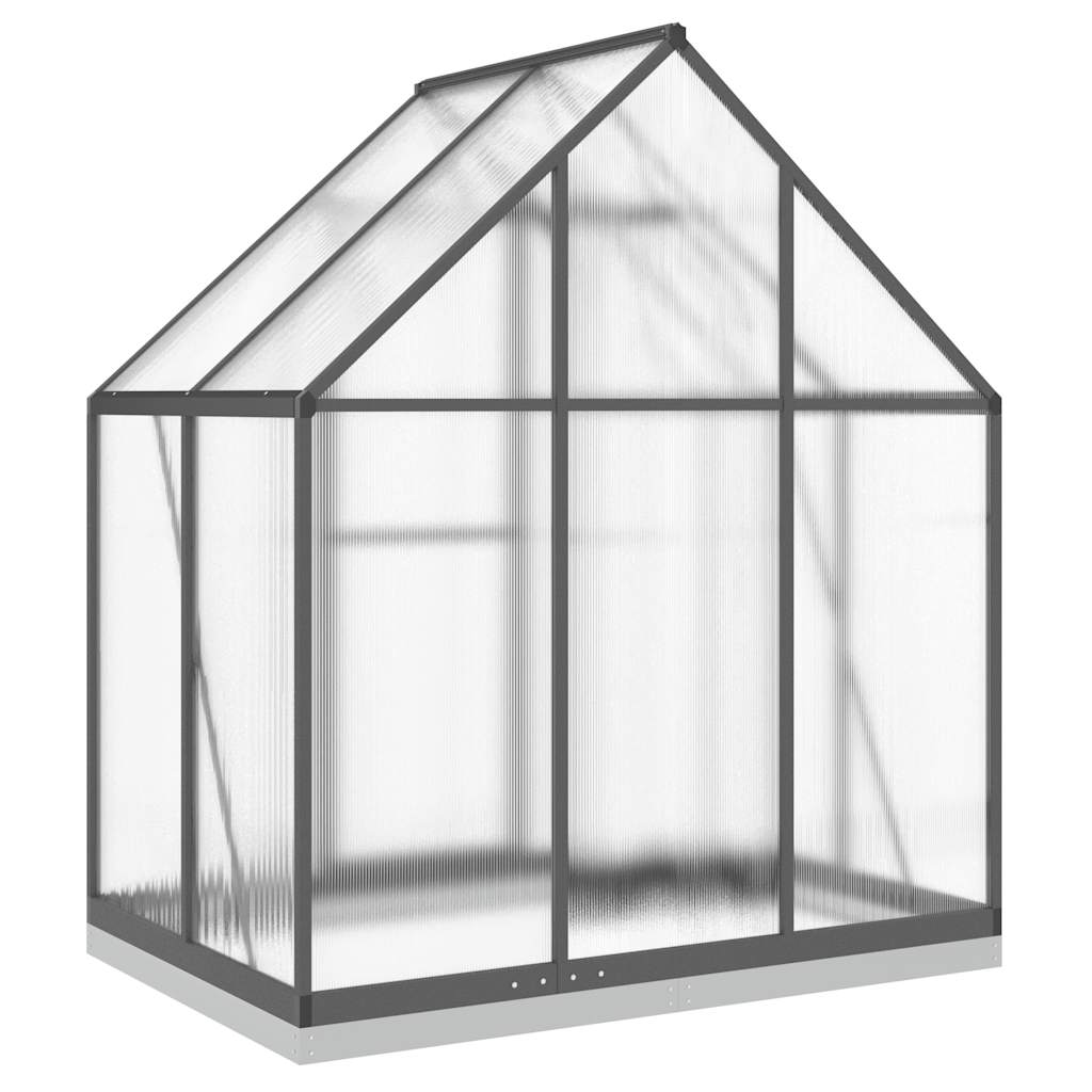 Gewächshaus mit Fundamentrahmen Silbern 169x114x202 cm Alu