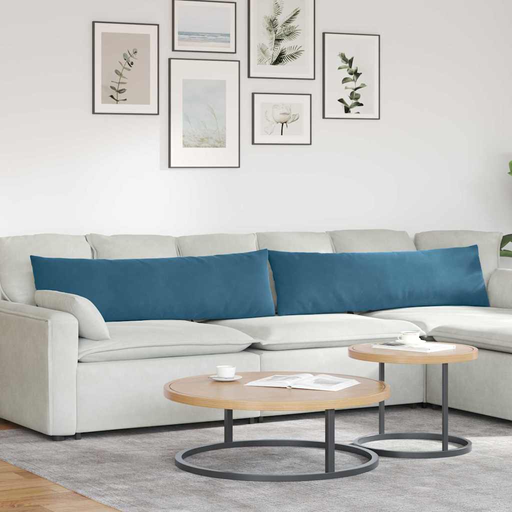 Sofakissen 2 Stück Blau 50 x 30 cm Cordstoff
