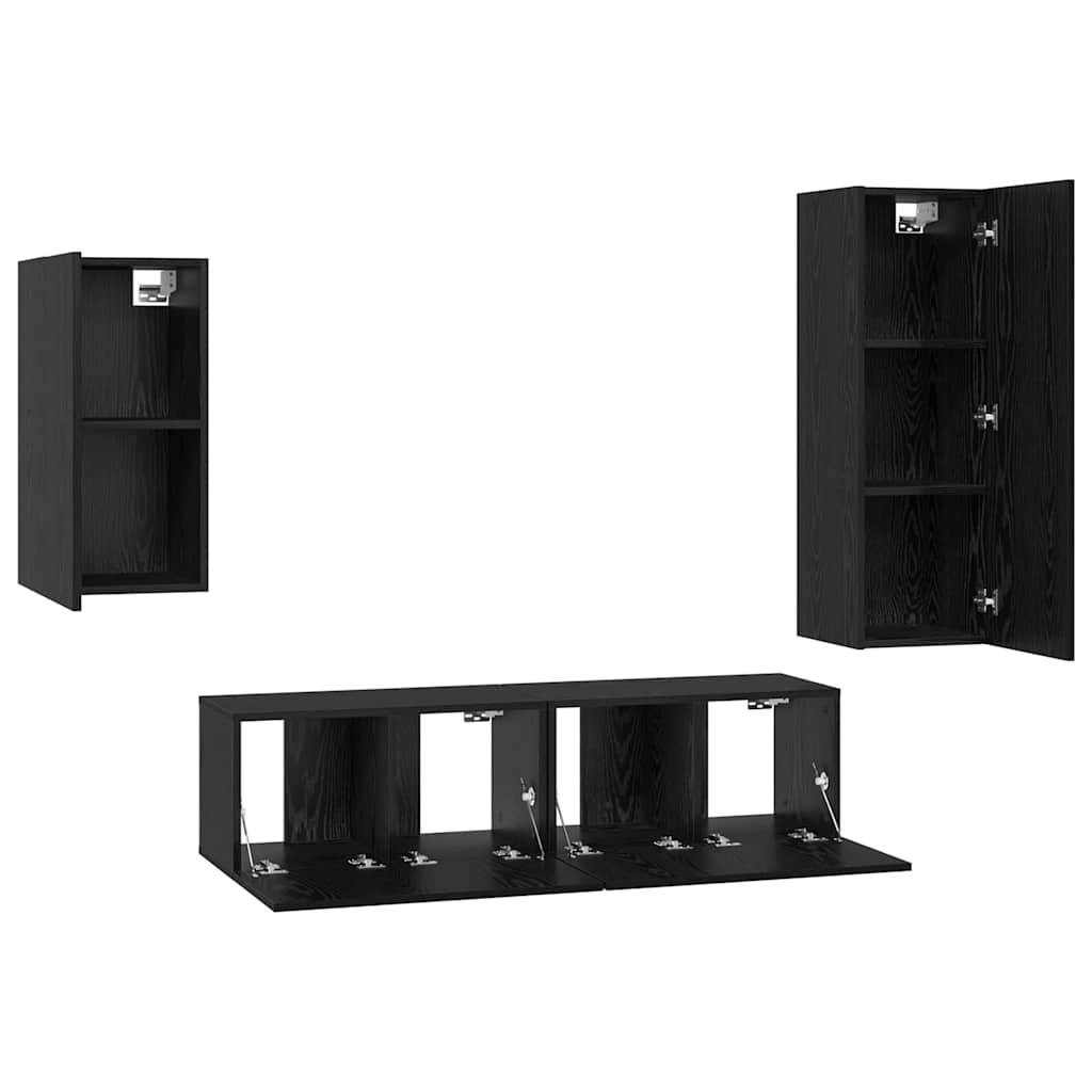 4-tlg. TV-Schrank-Set Weiß Holzwerkstoff