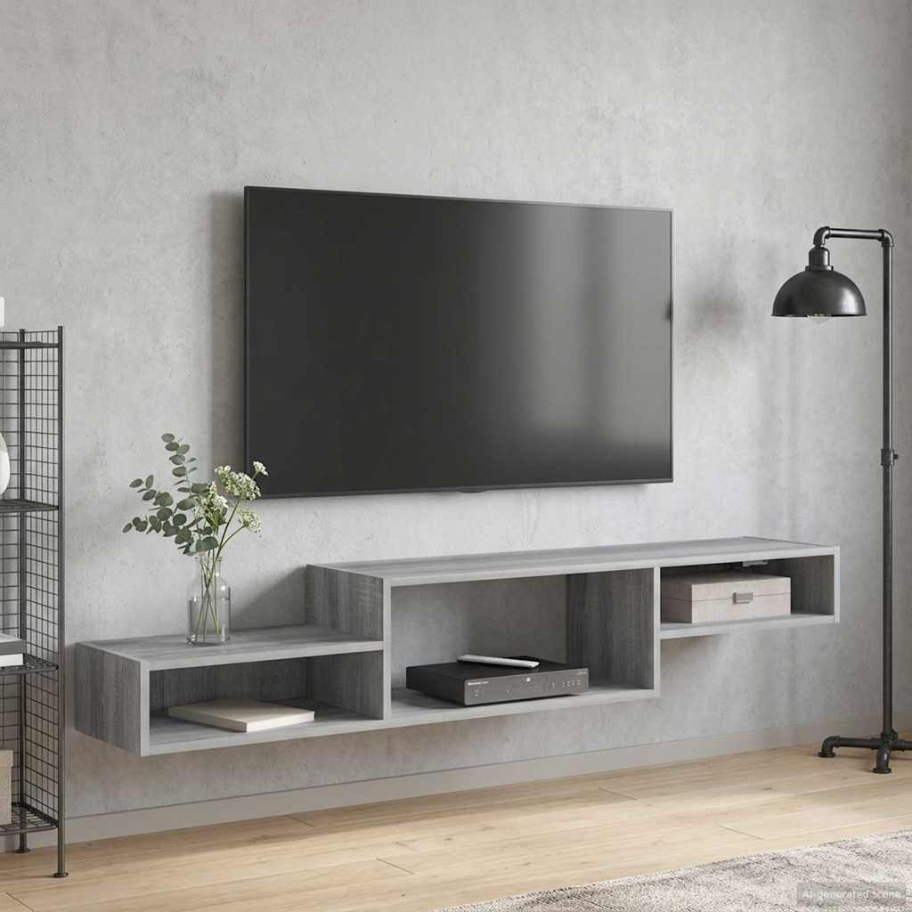 Wandmontierter TV-Schrank Wandhalterung Weiß 150 x 28 x 26 cm
