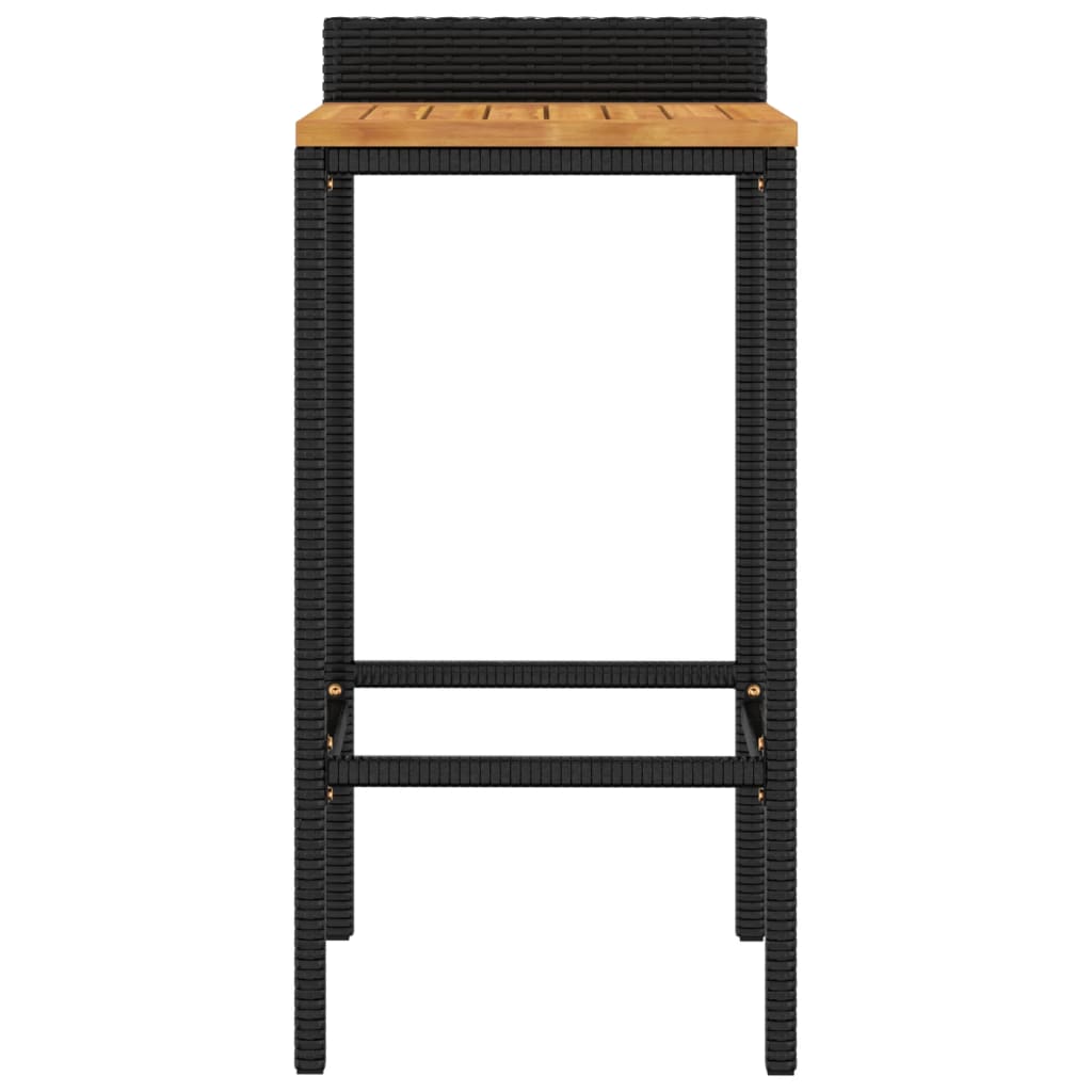 Barhocker 2 Stk. Grau Poly Rattan und Massivholz Akazie