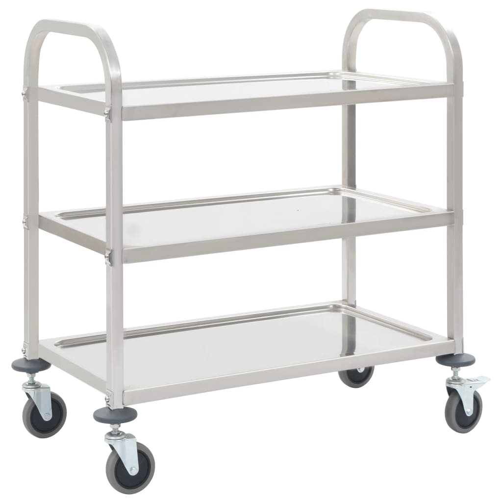 2-Stufiger Servierwagen 96,5 x 55 x 90 cm Edelstahl