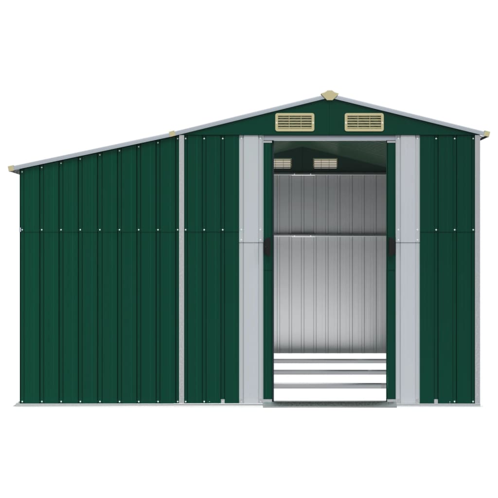 Gerätehaus Grün 277x192,5x179 cm Verzinkter Stahl