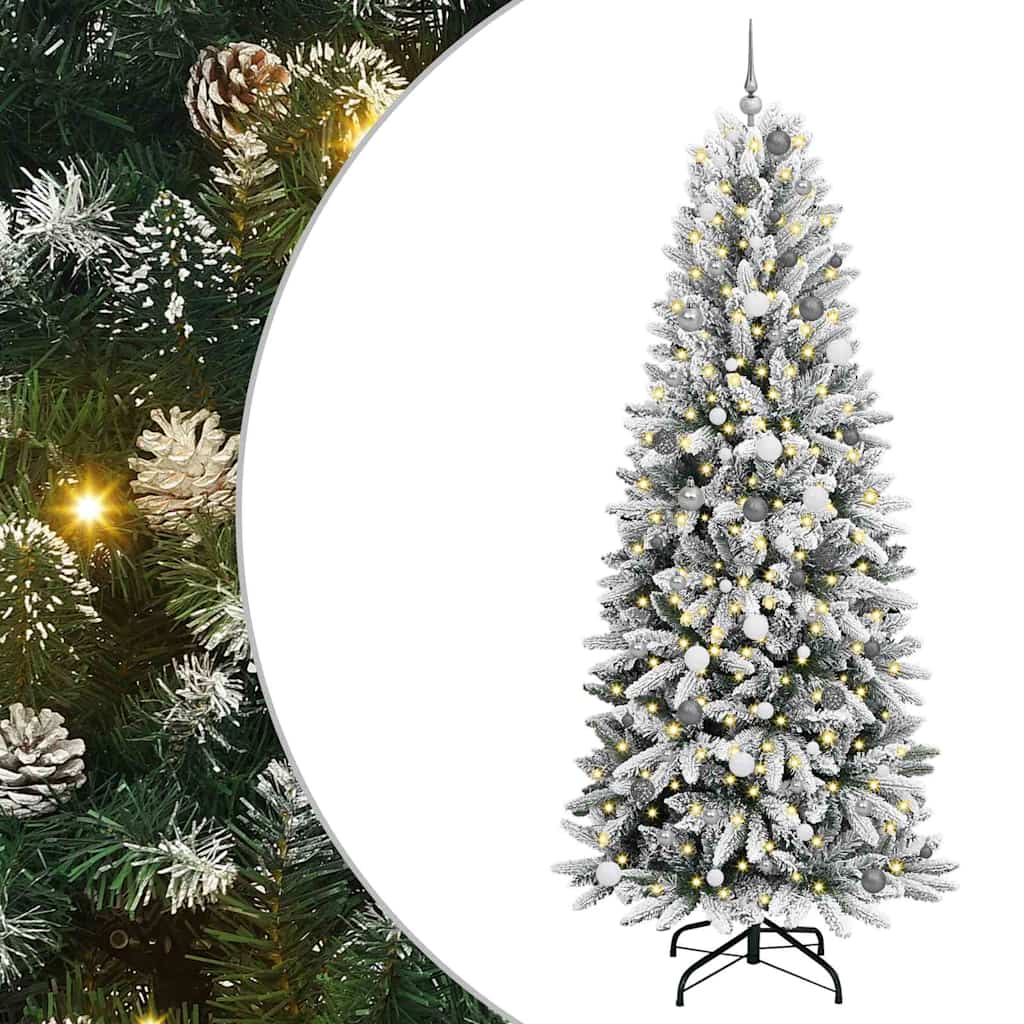 Künstlicher Weihnachtsbaum mit 150 LEDs mit Ständer Weiß 120 cm