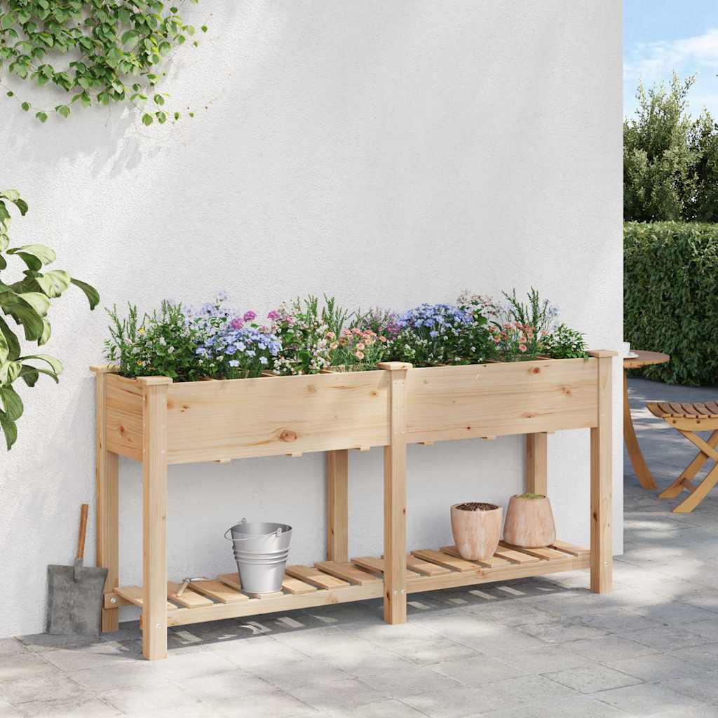 Garten-Pflanzgefäß mit Regal Beige 71 x 37 x 76,5 cm