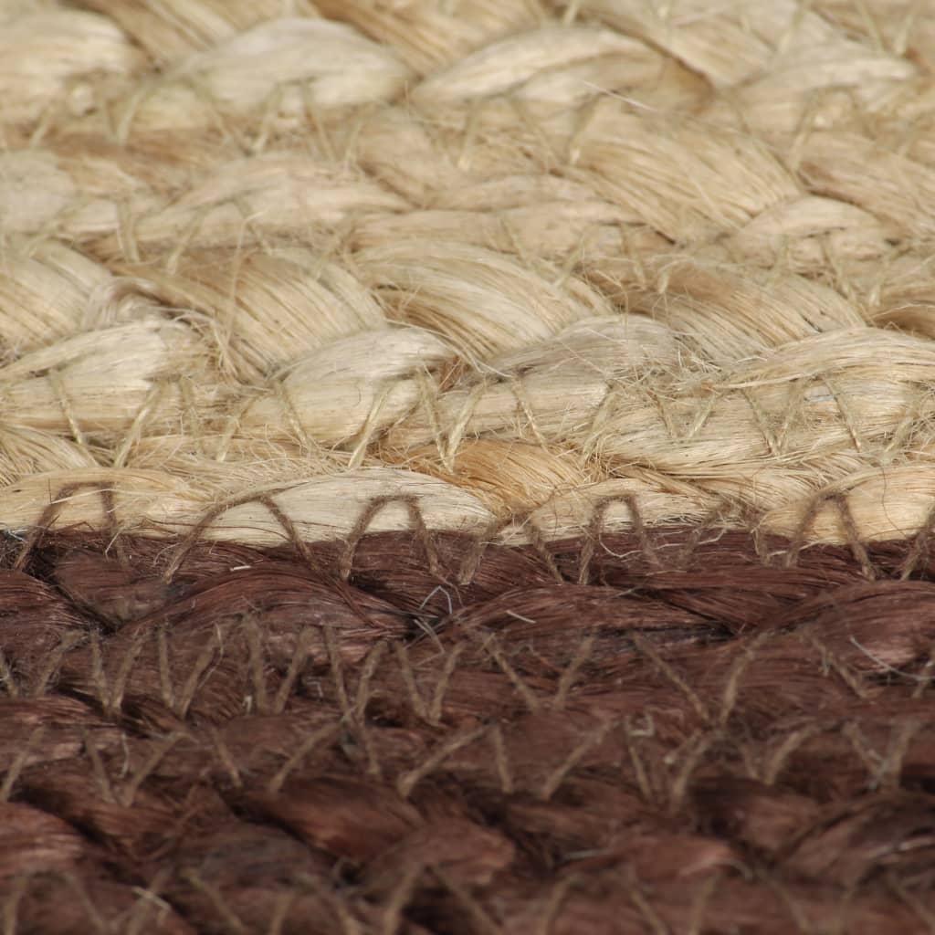 Teppich Handgefertigt Jute mit Braunem Rand 90 cm