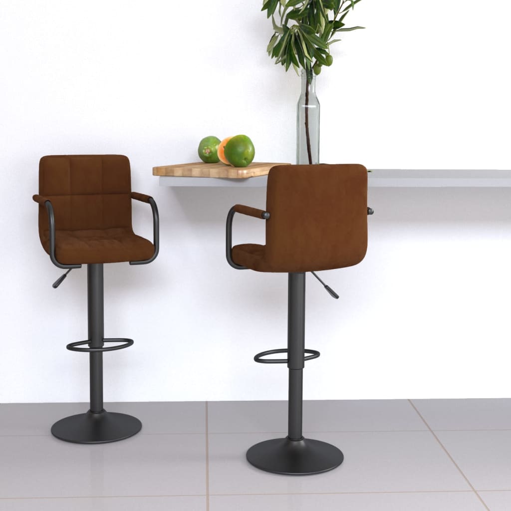 Barhocker 2 Stk. Blau Samt