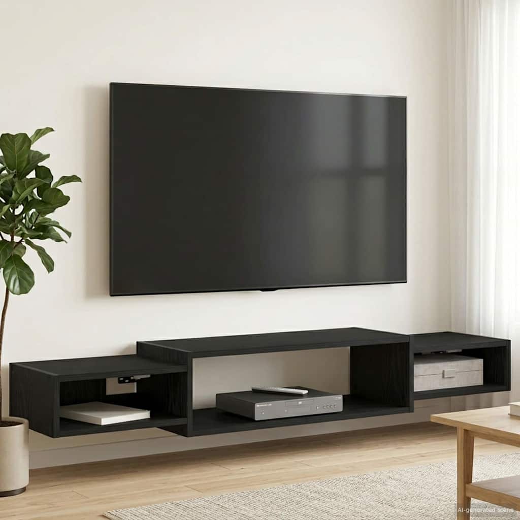 Wandmontierter TV-Schrank Wandhalterung Weiß 140 x 28 x 21 cm