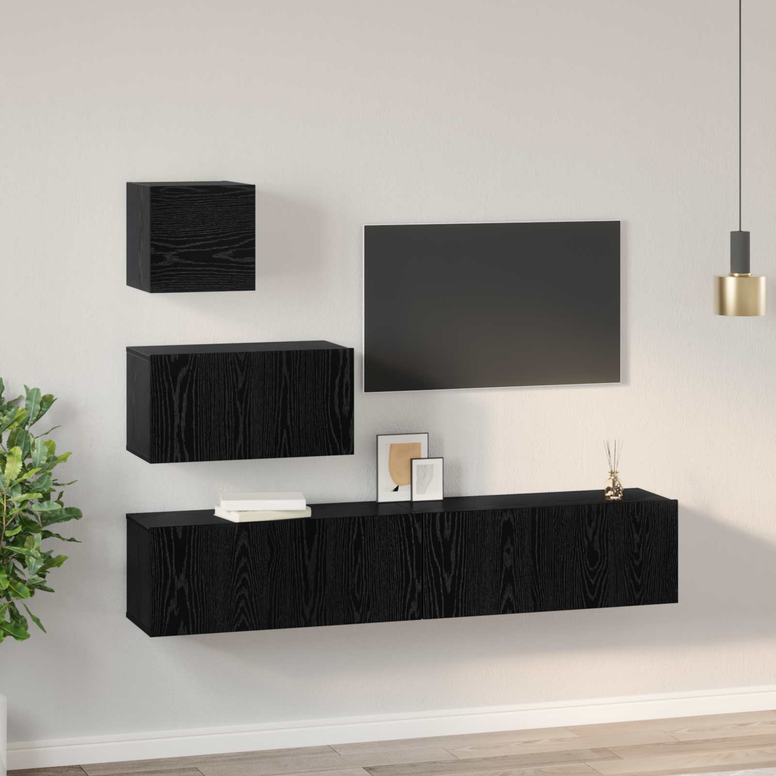 4-tlg. TV-Schrank-Set Sonoma-Eiche Holzwerkstoff