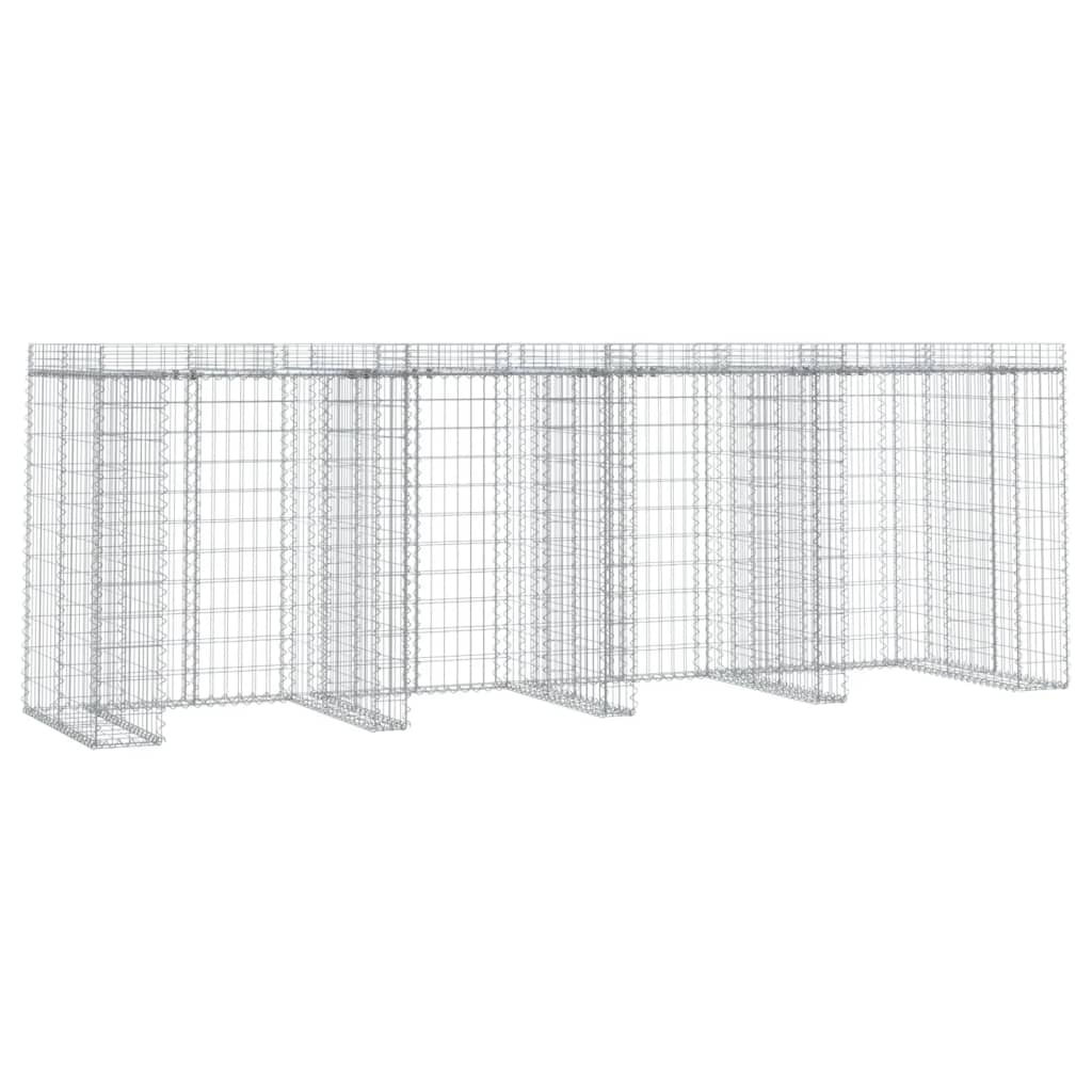Gabionen-Mülltonnenbox 110x91x120 cm Verzinktes Eisen