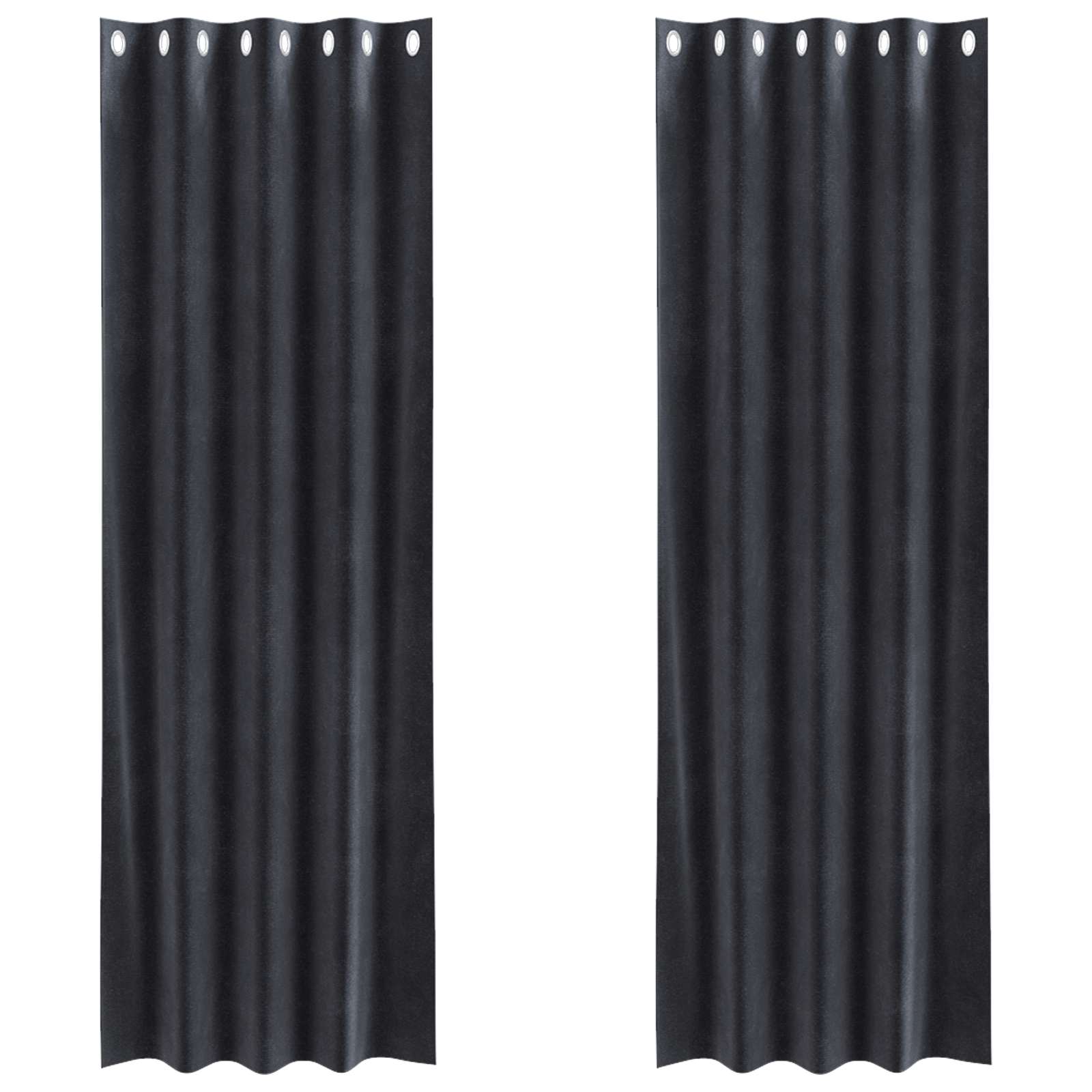 Verdunkelungsvorhänge 2 pcs Schwarz 140 x 140 cm Samt