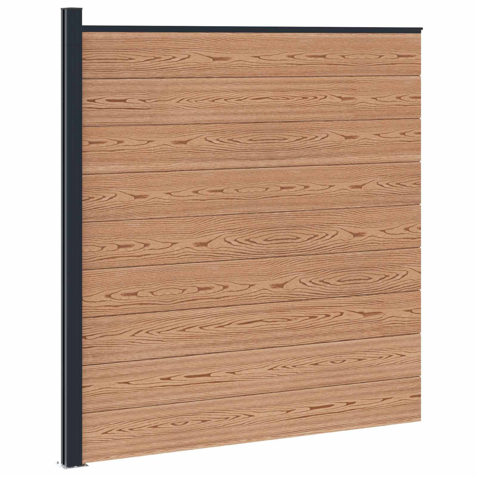 Zaunelement WPC 180x186 cm Schwarz