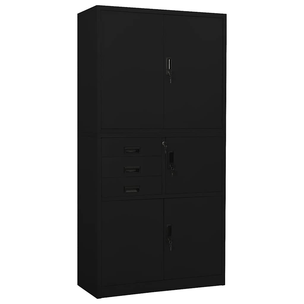 Büroschrank Weiß 90x40x180 cm Stahl