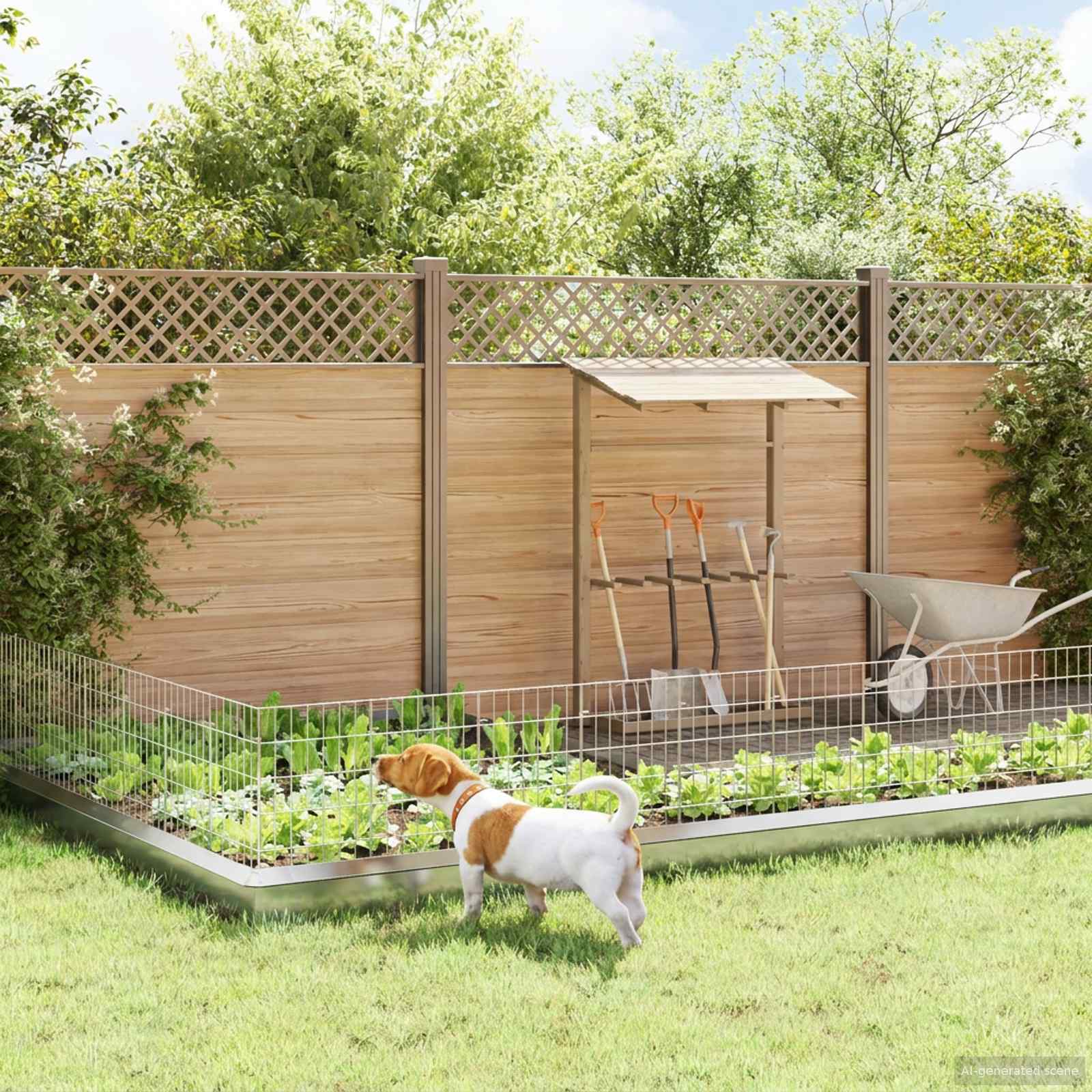 Gartenzaun mit Pfählen 12 pcs 35 x 30 cm Mesh Verzinkter Stahl