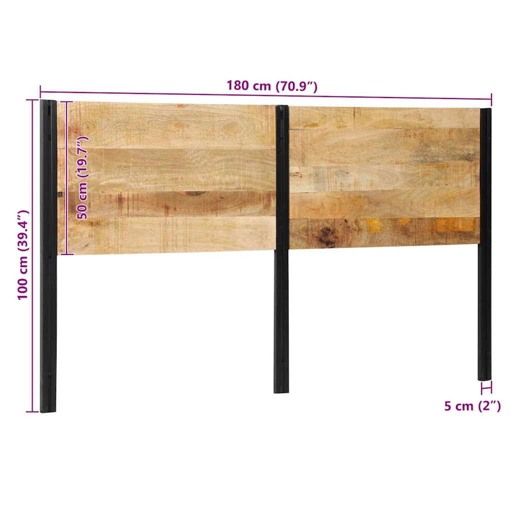Kopfteil 100 cm Massivholz Mango und Eisen