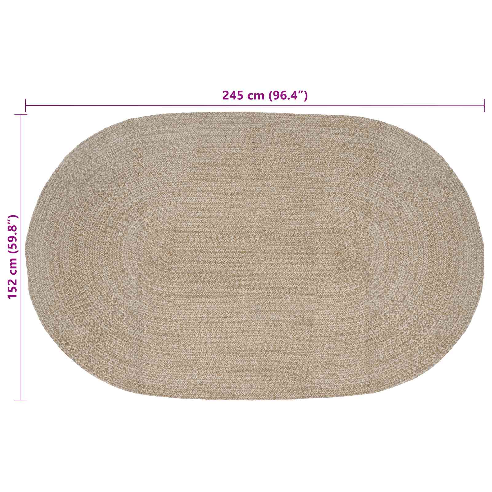 Bereichsteppiche Weiß 100 x 152 cm Jute