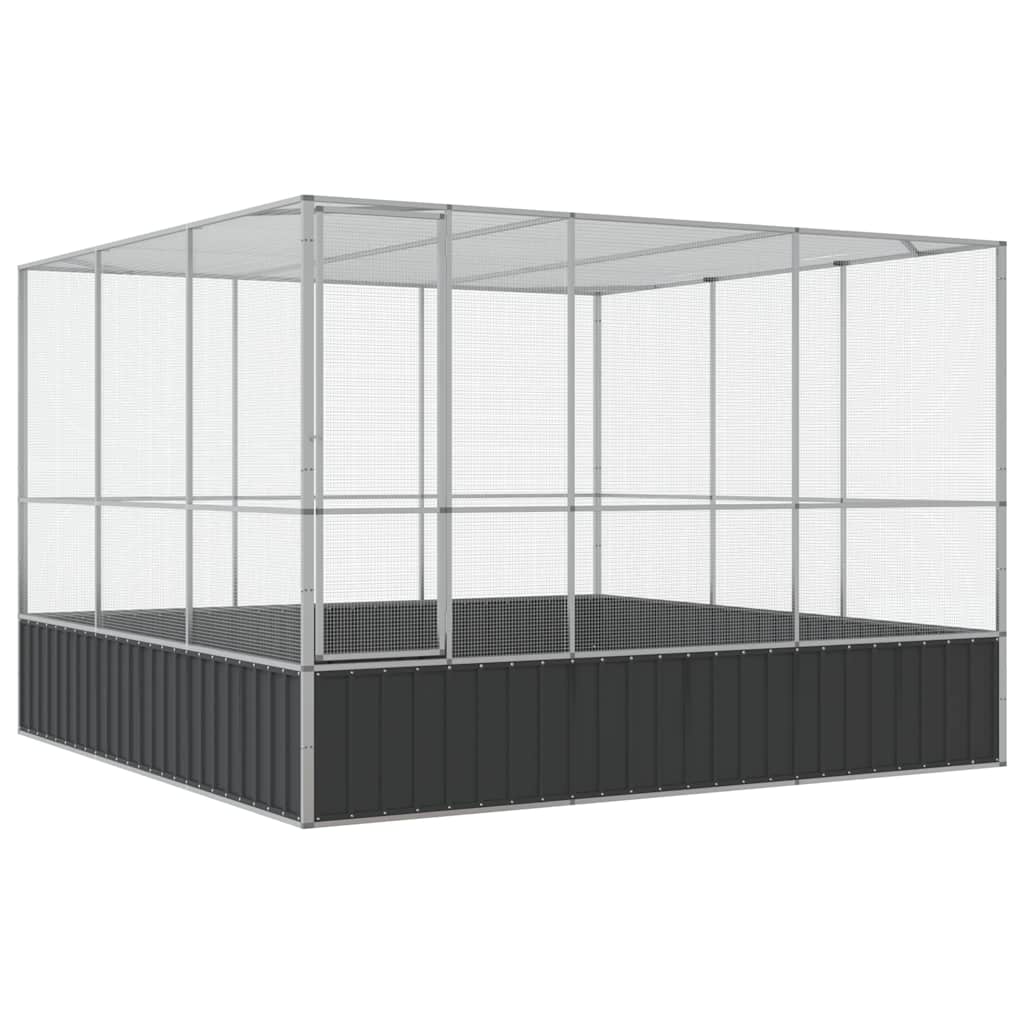 Voliere Silbern 210,5x107x212 cm Stahl
