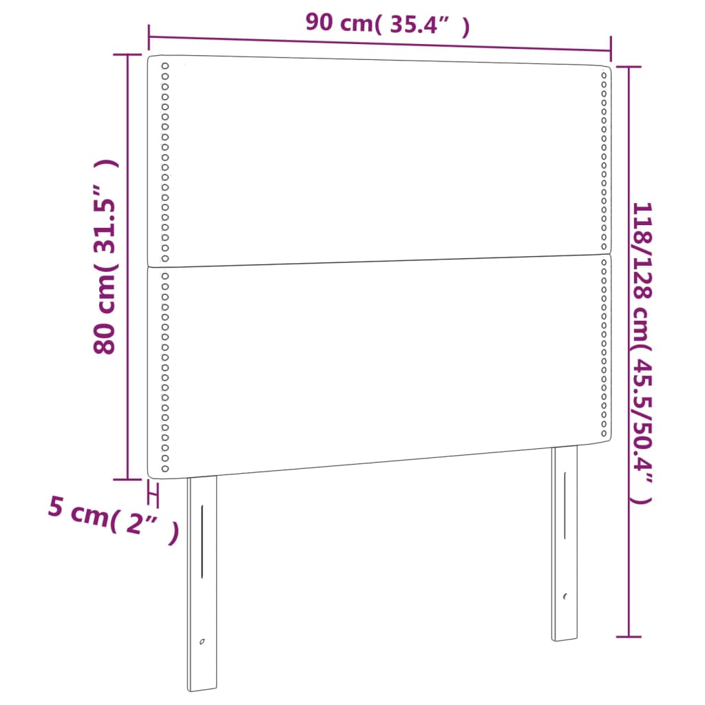 Kopfteil Dunkelgrau 80 x 5 x 118/128 cm Stoff