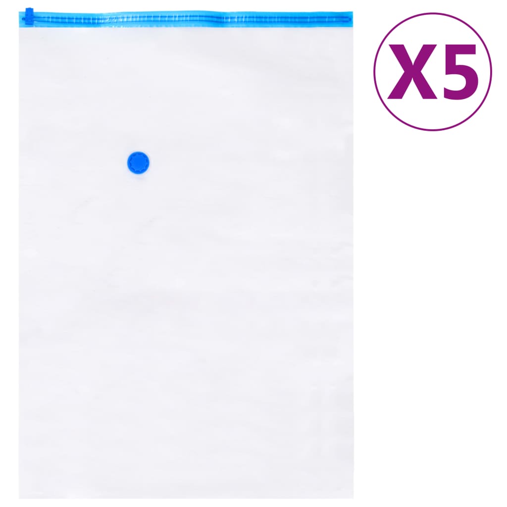 Aufbewahrungstaschen 5 pcs Transparent und Blau 70 x 50 cm
