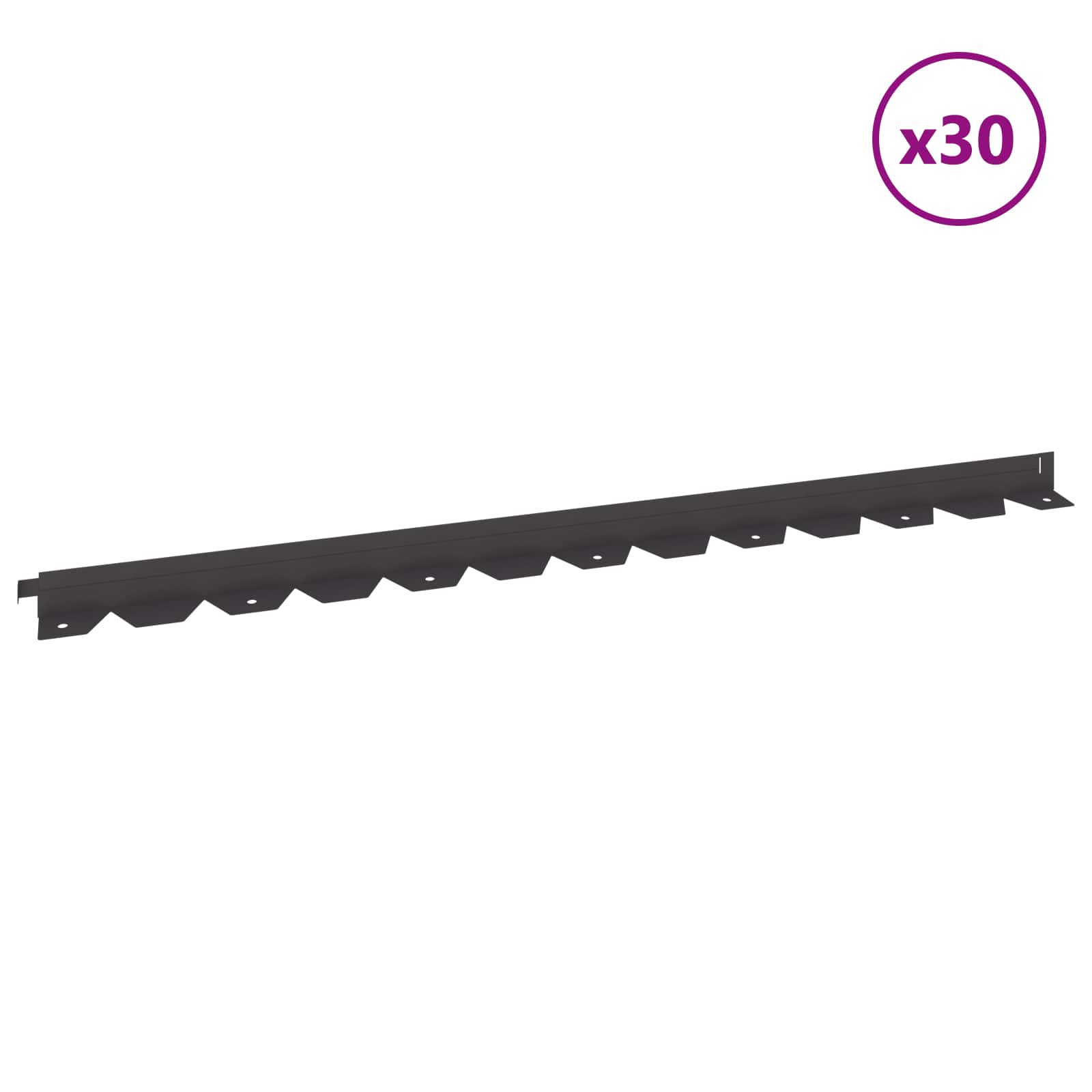 Raseneinfassung 10 pcs 102 x 4 x 4 cm Stahl Schwarz