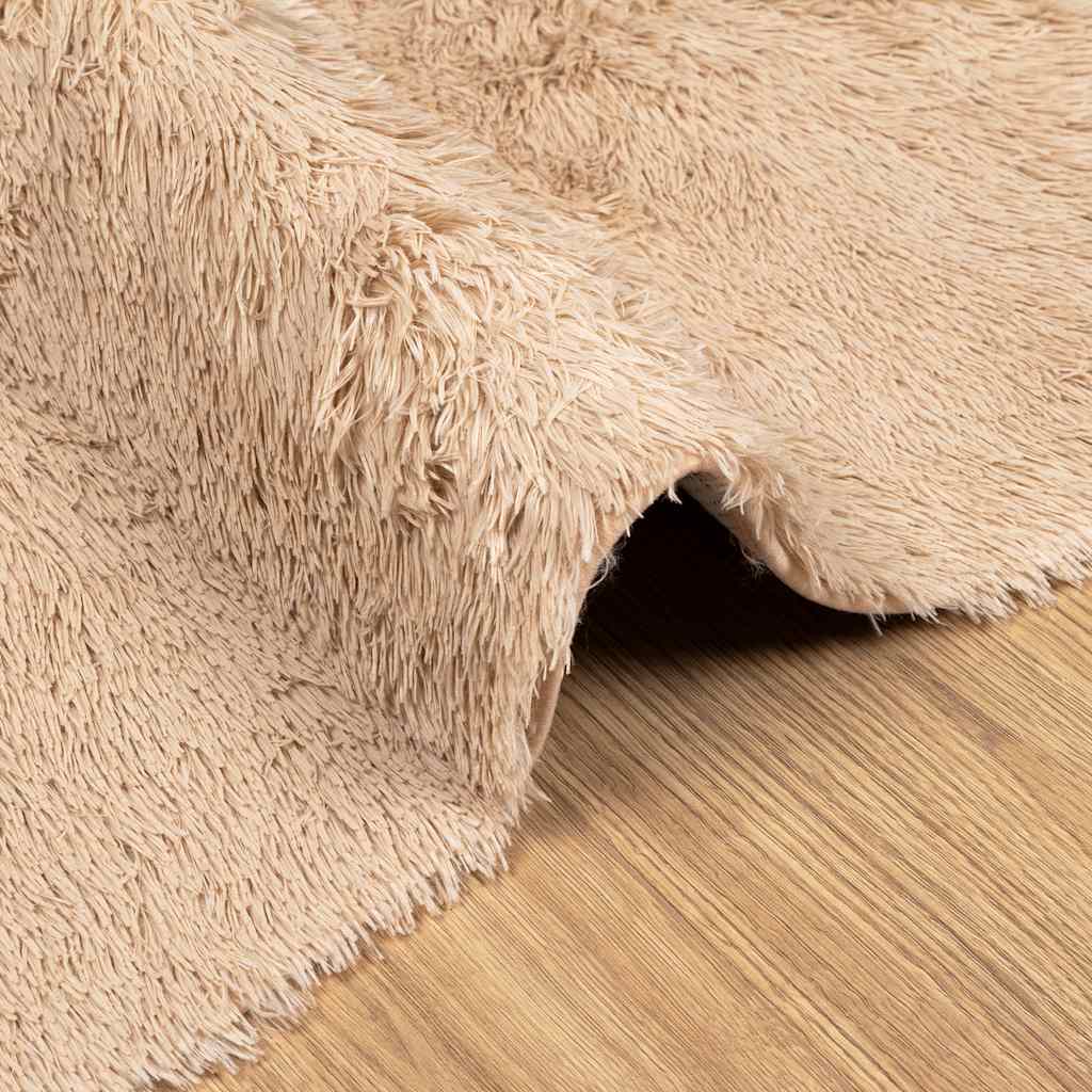 Teppich Shaggy Hochflor NAVARRA Beige 60x100 cm Polyester
