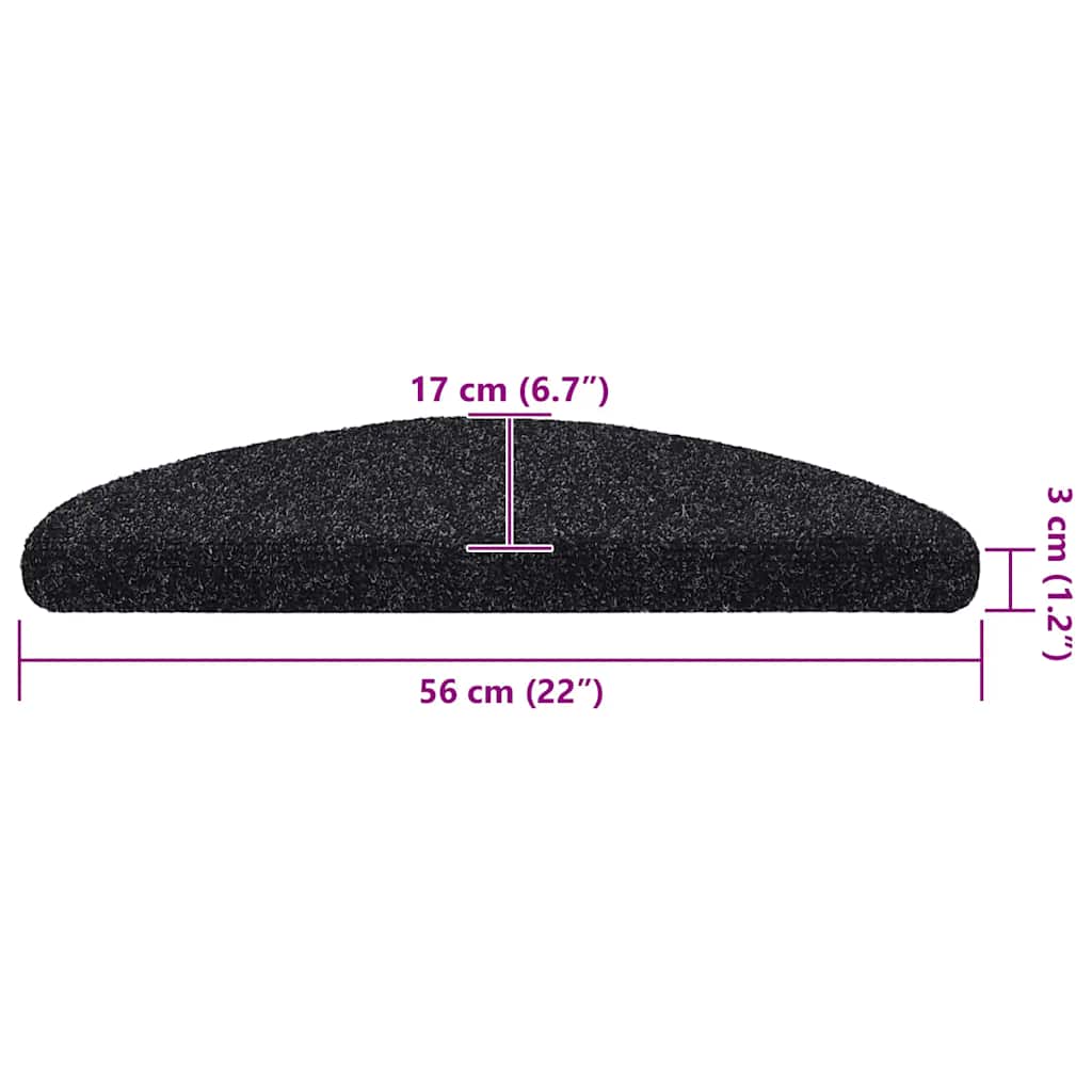 Stufenmatten Selbstklebend 15 Stk. 56x17x3 cm Hellbraun Halbrund