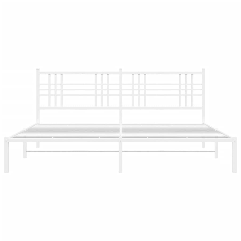 Bettgestell mit Kopf- und Fußteil Metall Schwarz 90x200 cm