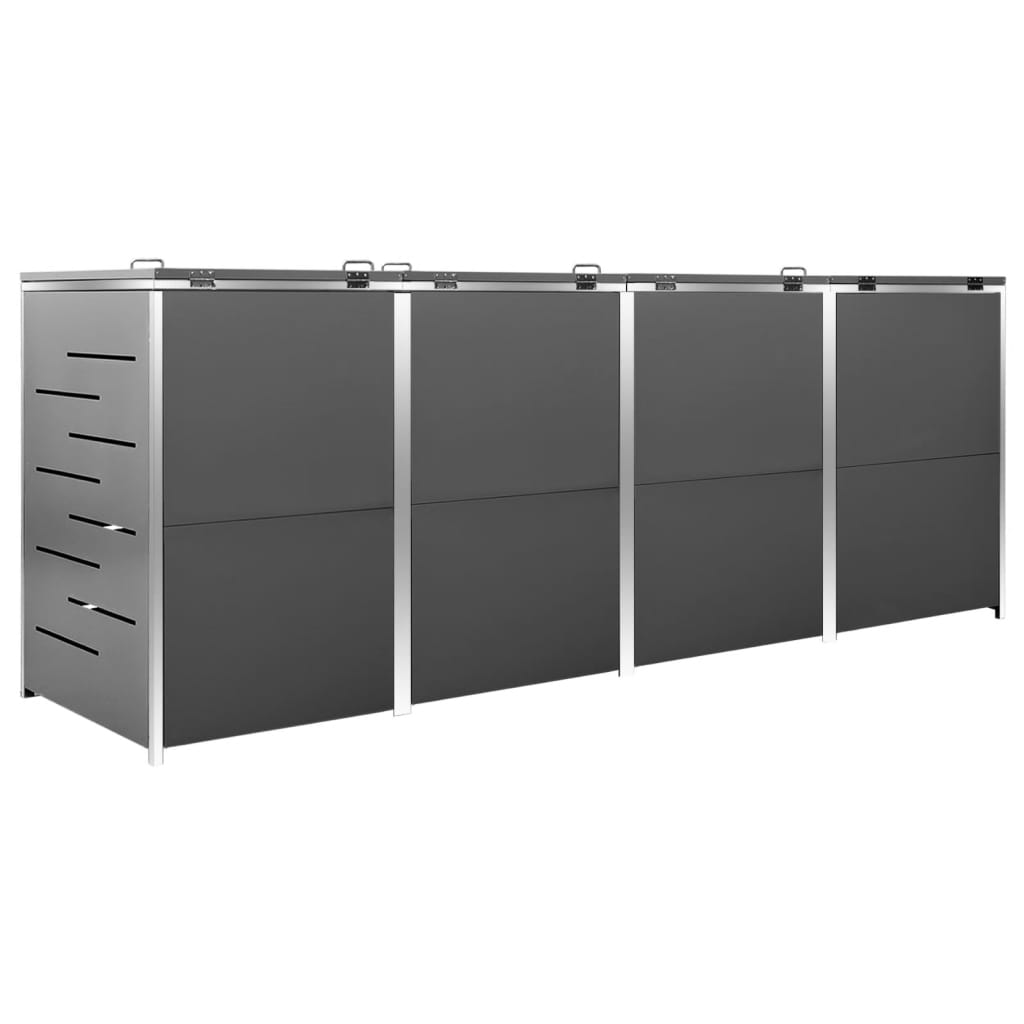 Mülltonnenbox für 3 Tonnen 207x77,5x112,5 cm Edelstahl