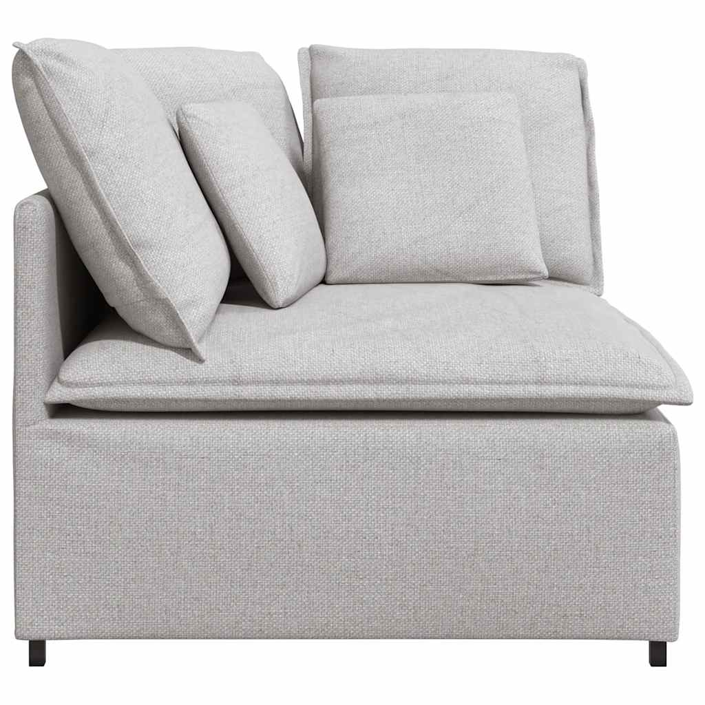Modulares Sofa Endmodul mit Armlehne Kissen Hellgrau 100 cm