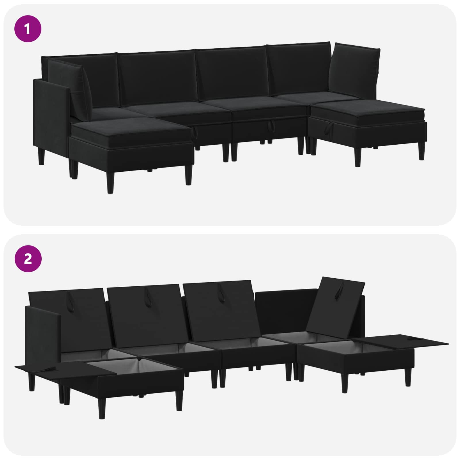 Wohnzimmergarnitur mit Kissen mit Speicher 3 pcs Hellgrau Samt