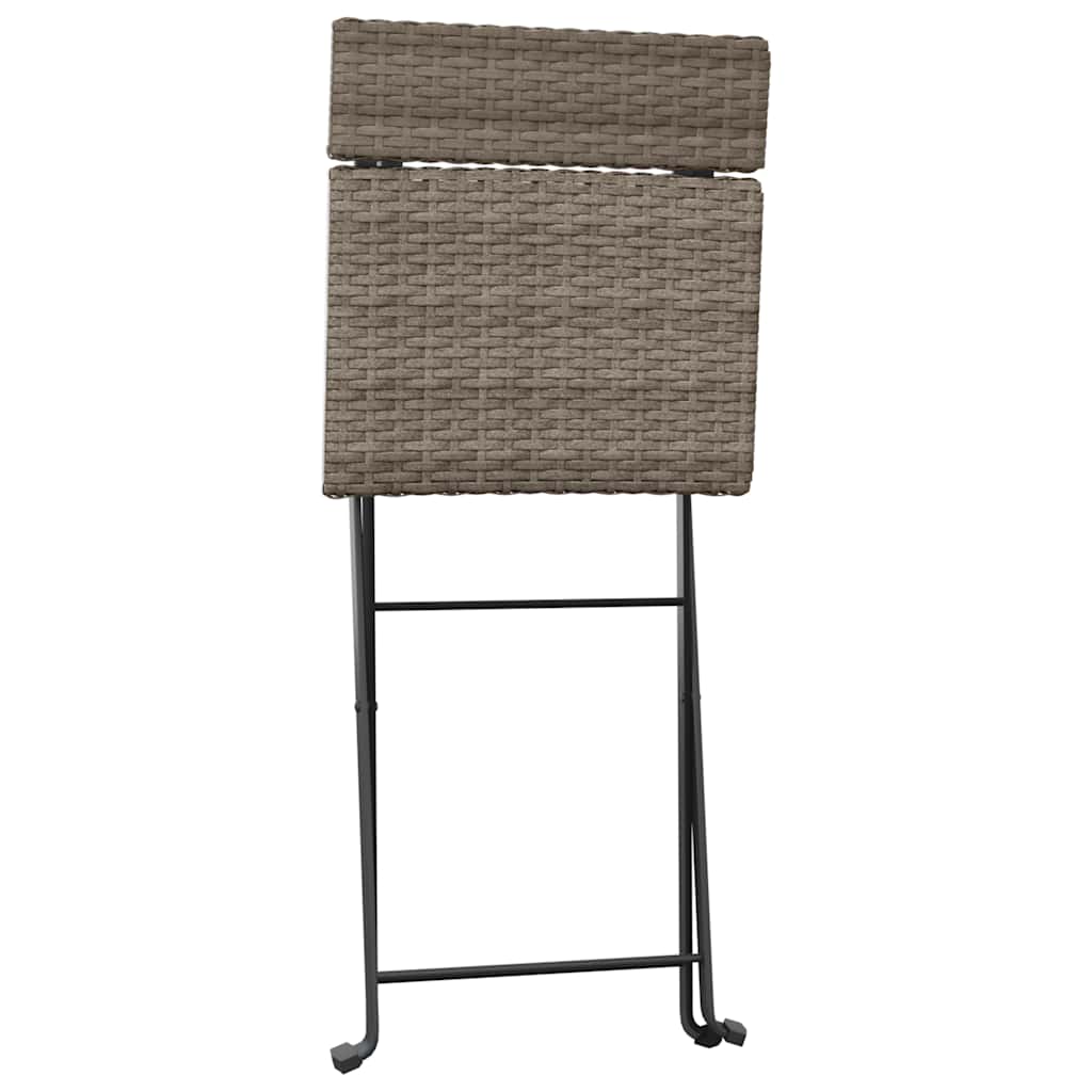 Bistrostühle 4 Stk. Klappbar Schwarz Poly Rattan und Stahl