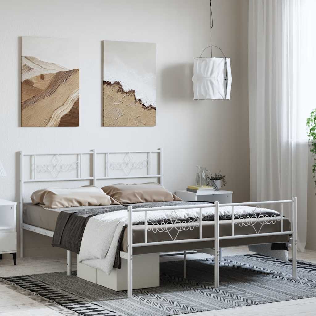 Bettgestell mit Kopfteil Metall Schwarz 100x190 cm