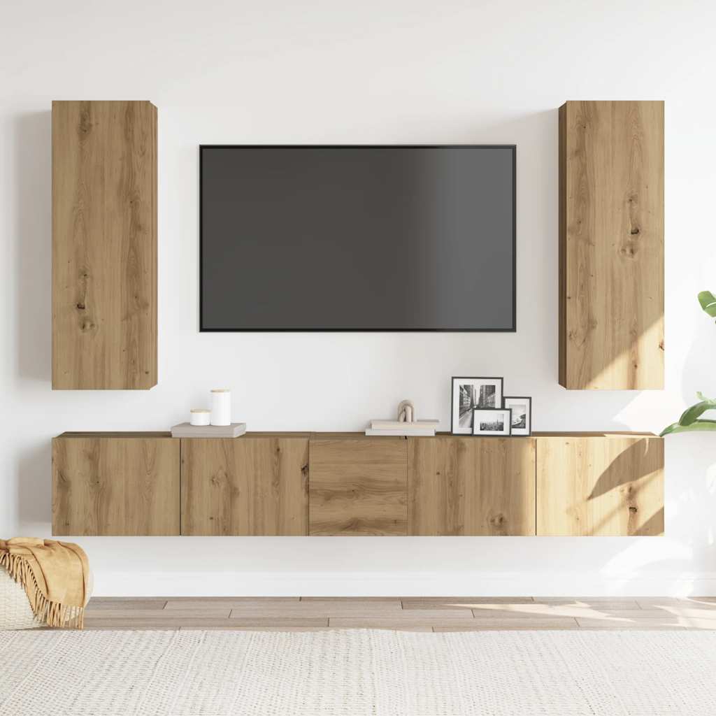 5-tlg. TV-Schrank-Set Weiß Holzwerkstoff