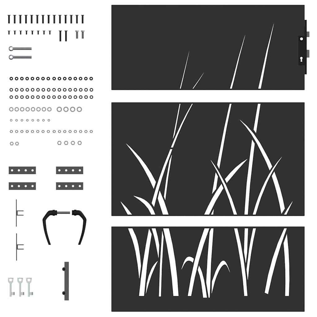 Gartentor 85x75 cm Cortenstahl Gras-Design