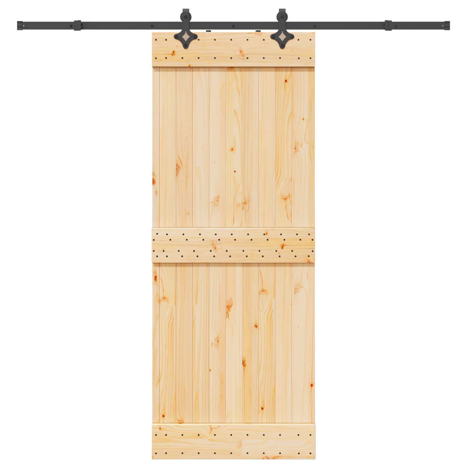 Schiebetür NARVIK Natürlich und Schwarz 70 x 210 cm (152,5 cm)