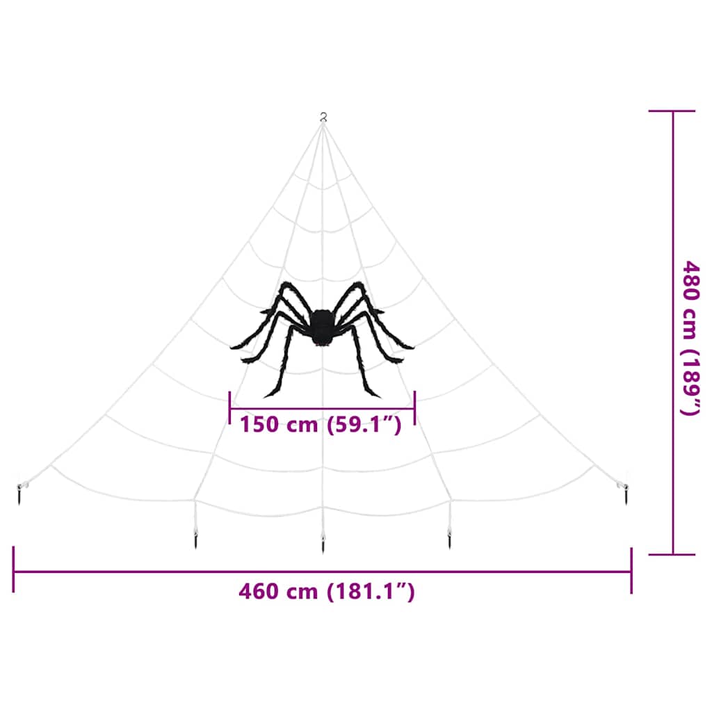 Halloween-Spinnendekoration mit Netzen 2 pcs Schwarz und Weiß