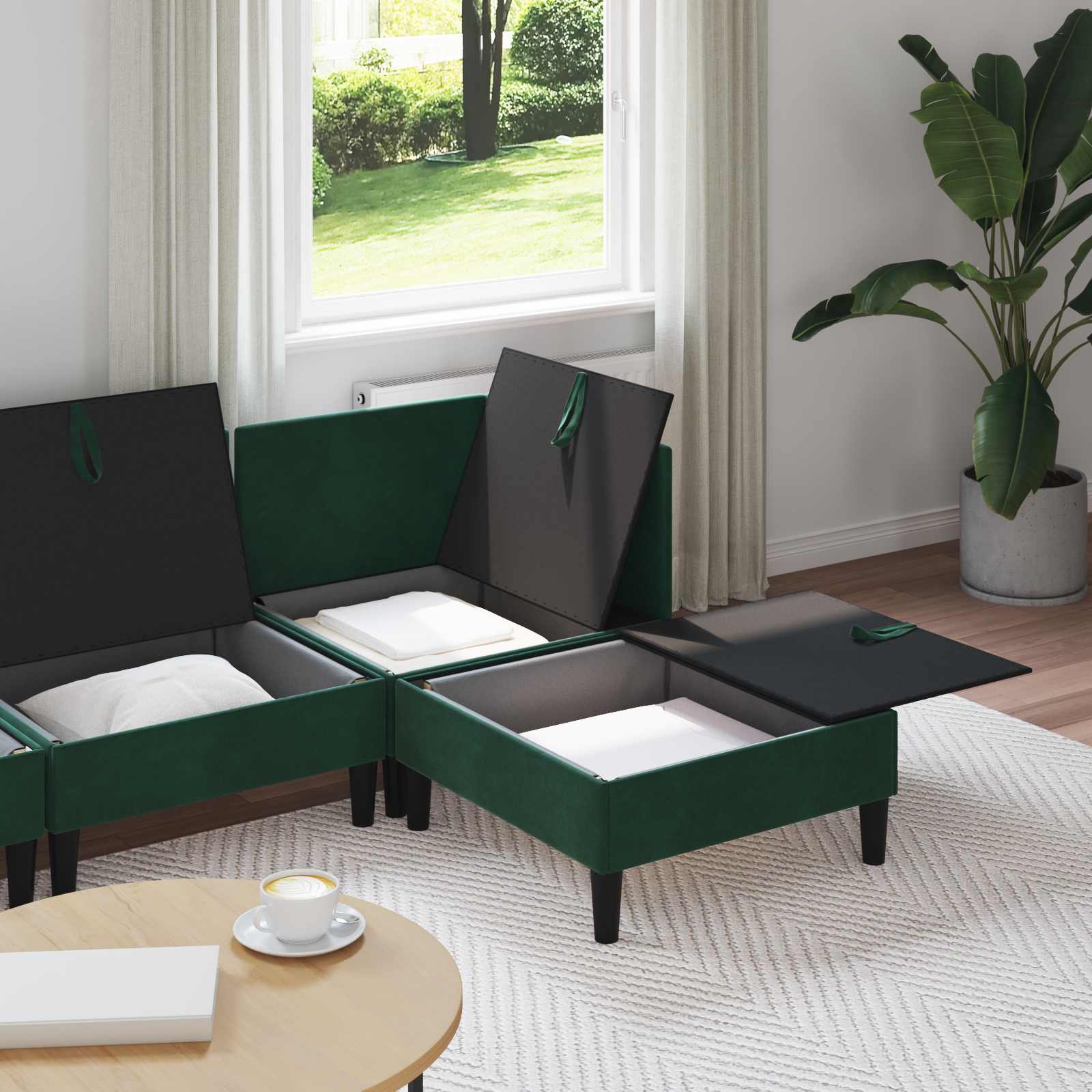 Wohnzimmergarnitur mit Kissen mit Speicher 3 pcs Hellgrau Samt