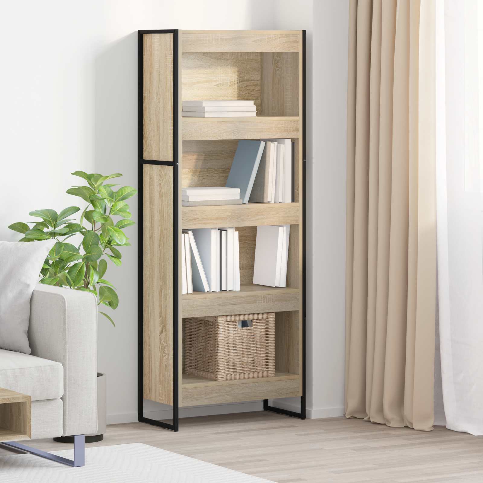 Bücherregal 2 pcs Schwarz Eichen-Optik 60 x 30 x 189,5 cm