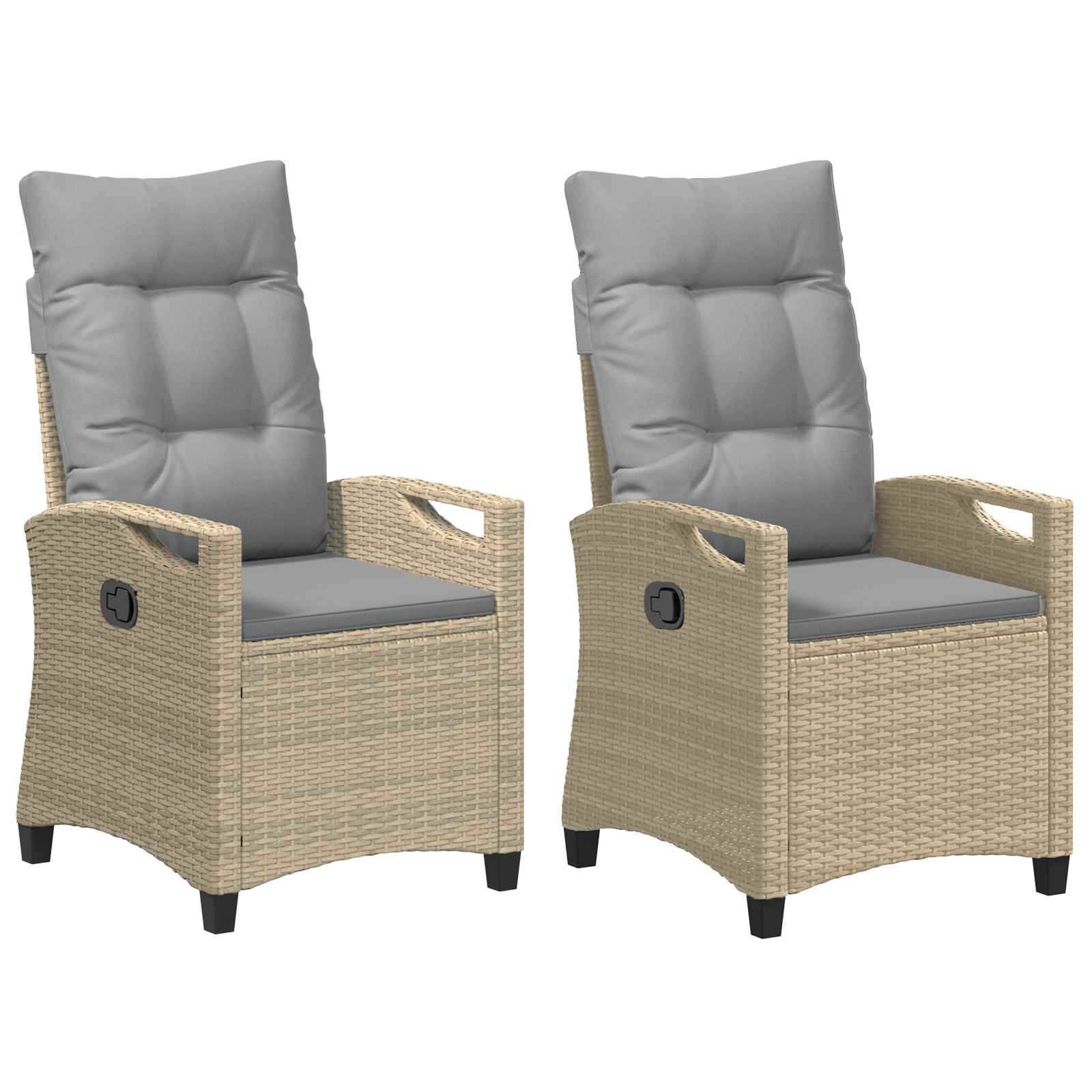 Gartenstuhl 2 pcs Schwarz 56 x 64 x 94 cm Stahl und Polyester