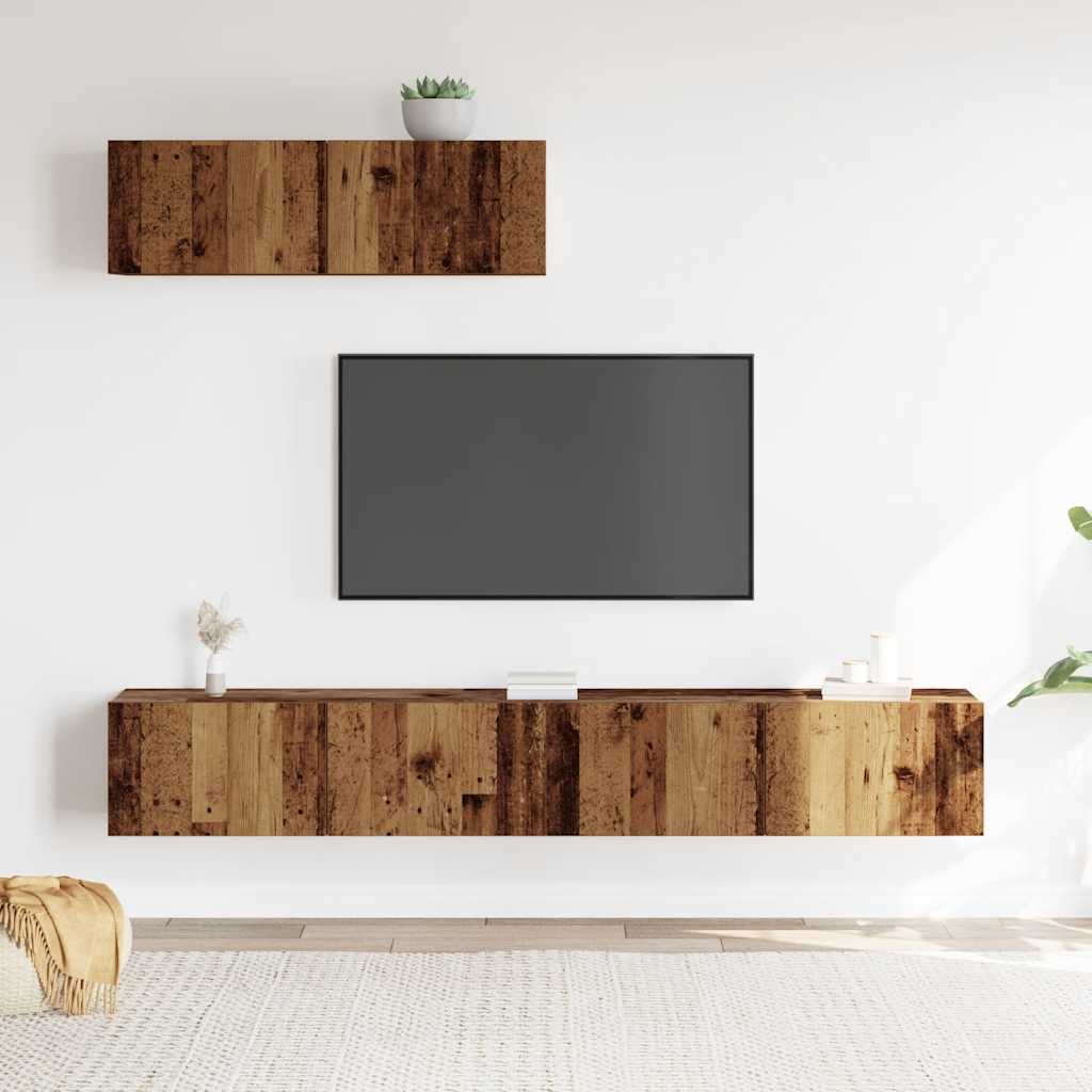 3-tlg. TV-Schrank-Set Weiß Holzwerkstoff