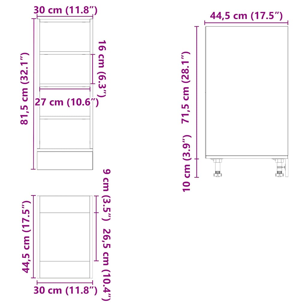 Unterschrank Lyon Weiß 60x46x81,5 cm Holzwerkstoff