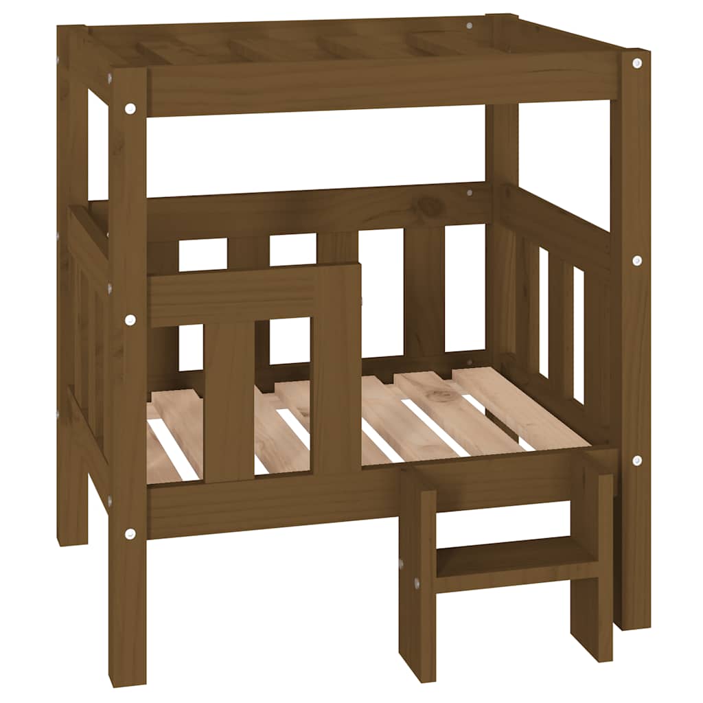 Hundebett Weiß 55,5x53,5x60 cm Massivholz Kiefer