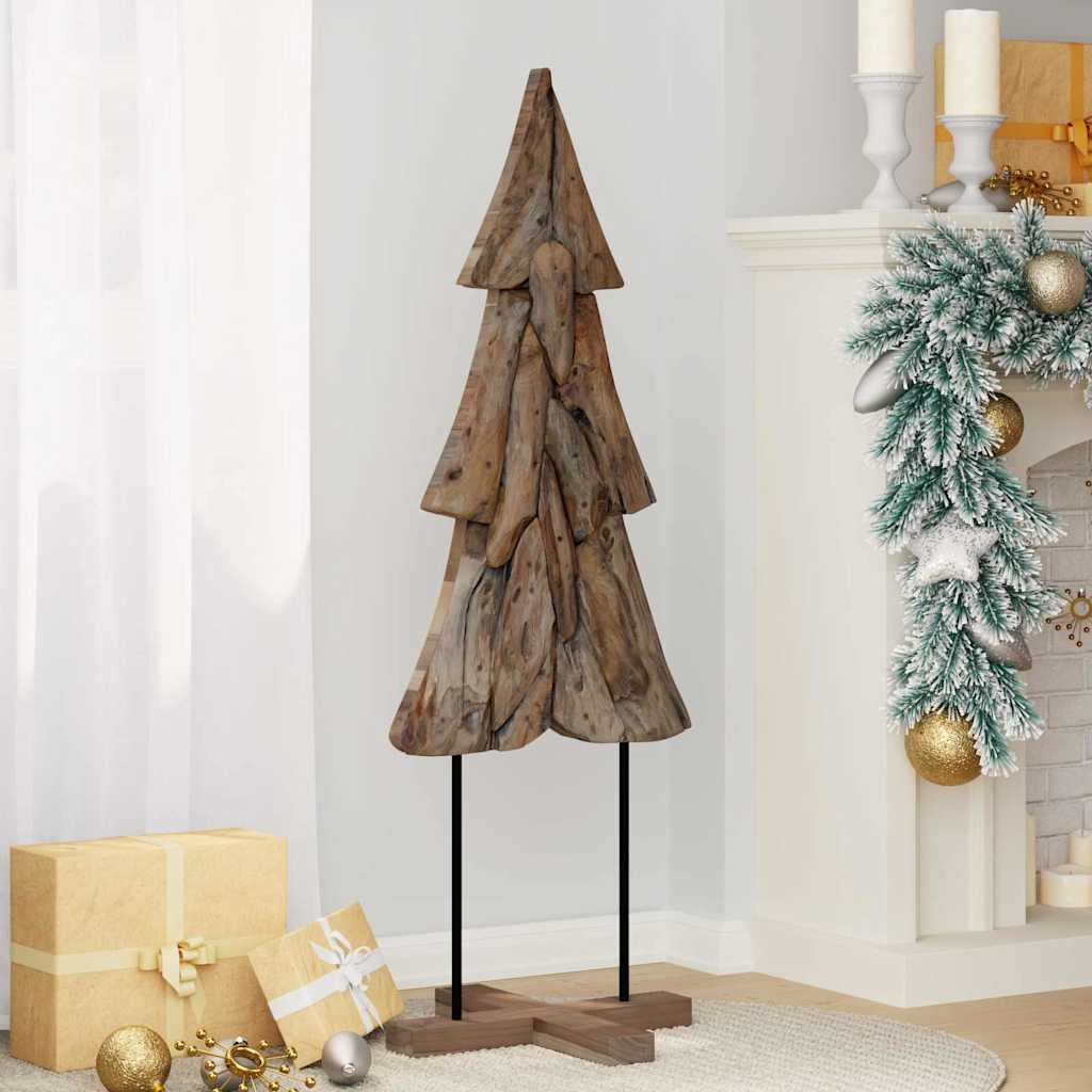 Weihnachtsbaum mit Ständer Braun 90 cm Massivholz Teak